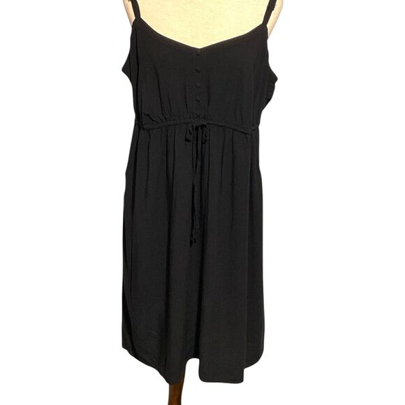 Torrid Black Rayon Cinched Waist Mini Dress - Picture 2 of 10